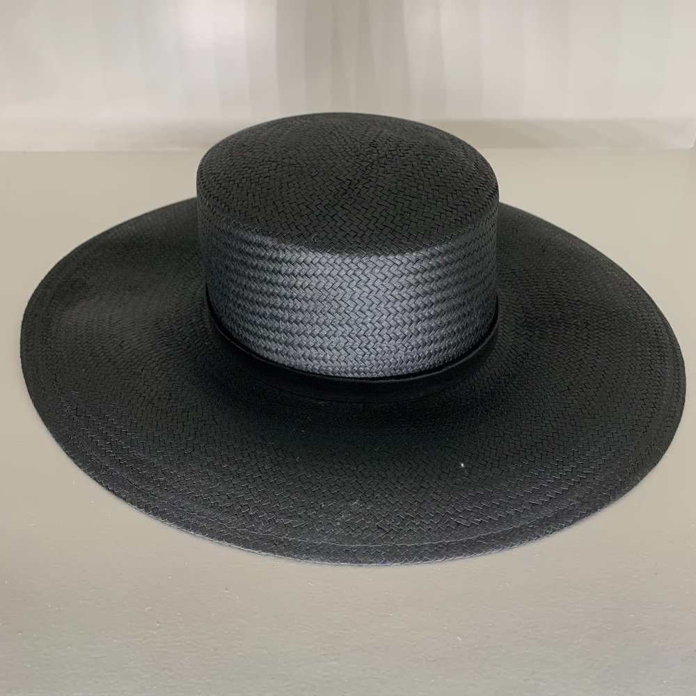Janessa Leone Black Straw Hat